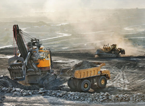 Old machine in coal mine